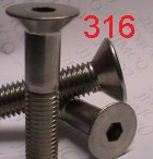 M12-12mm Countersunk Socket Screws Grade 316 Stainless Steel