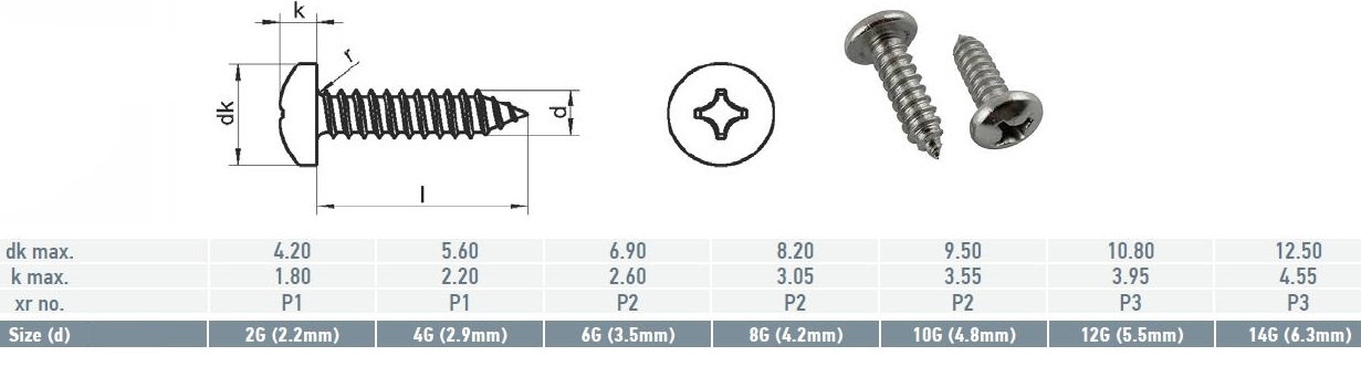 Pan Head Self Tapping Screw Stainless Steel